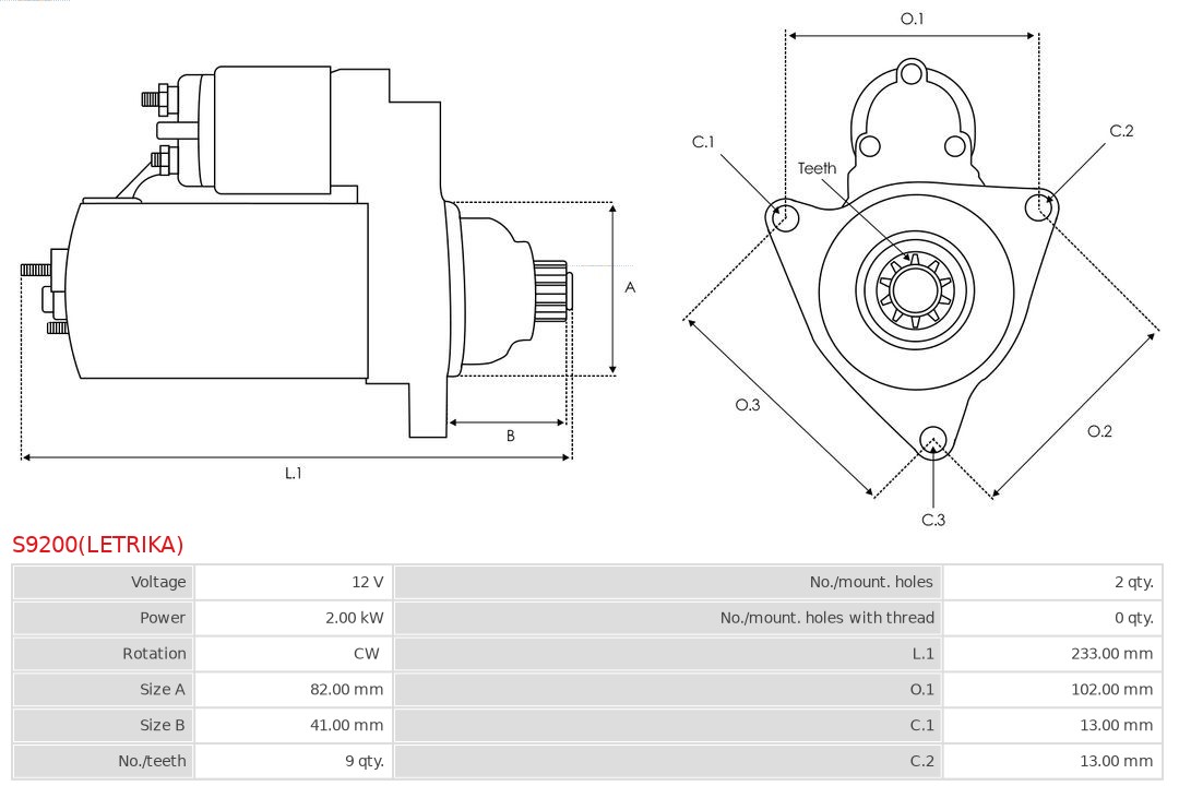 AS-PL Starter S9200(LETRIKA)