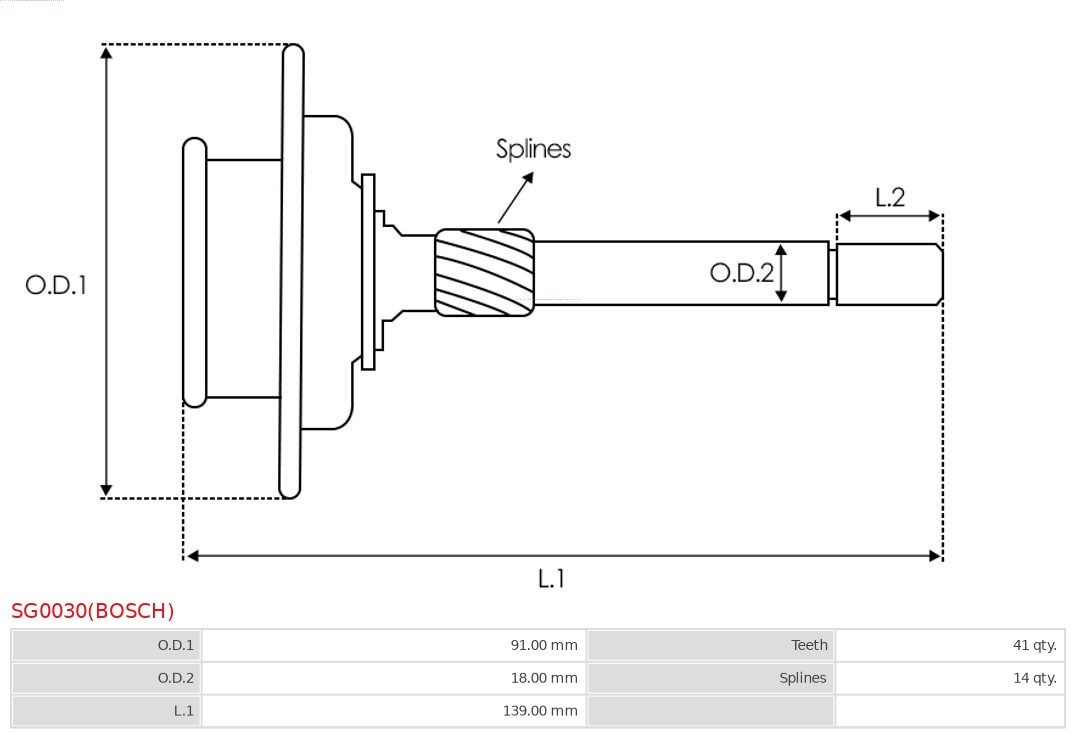 AS-PL Veerpoot lagerring SG0030(BOSCH)