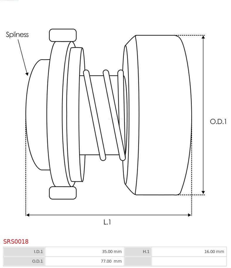 AS-PL Reparatieset, startmotor SRS0018