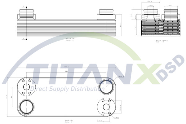 Oliekoeler motorolie Titanx OX509004