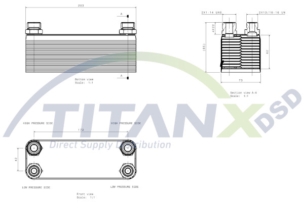 Oliekoeler motorolie Titanx OX509005