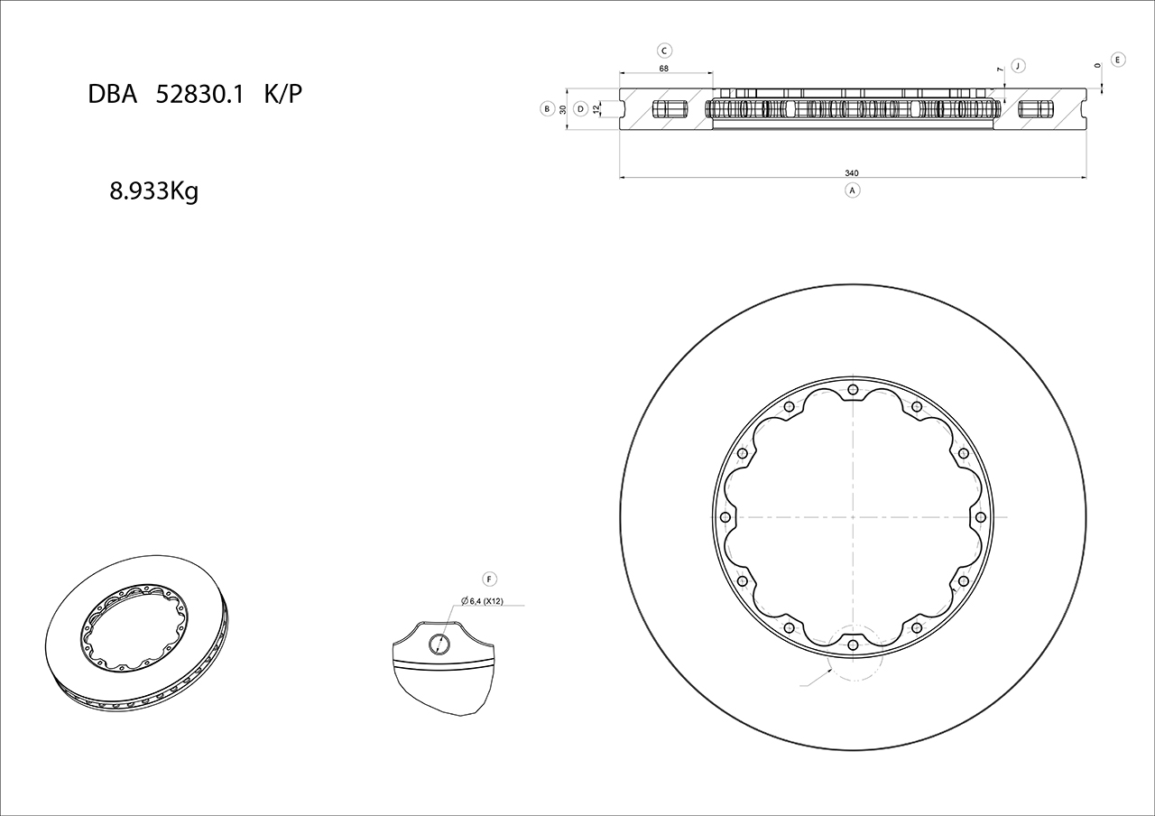 Remschijven HIGH PERFORMANCE Dba Australia DBA52830.1S