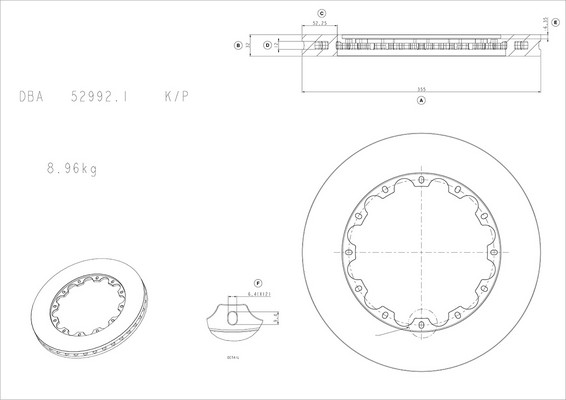 Remschijven HIGH PERFORMANCE Dba Australia DBA52992.1S