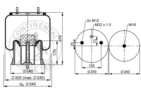 Veerbalg Contitech Air Spring 4022 N P07