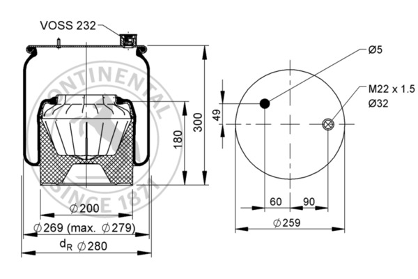Contitech Air Spring Veerbalg 6173 N P42