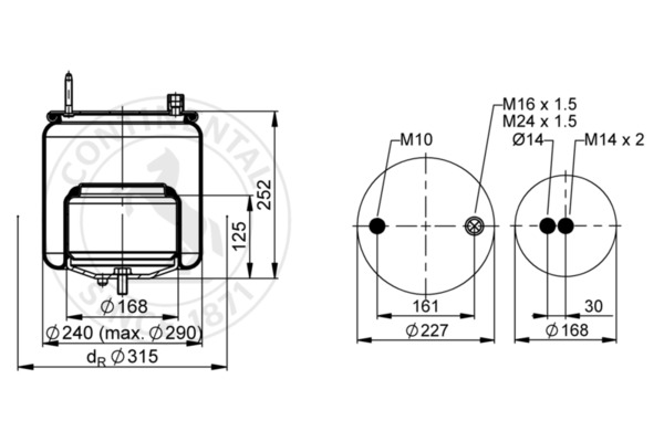 Veerbalg Contitech Air Spring 6639 N P01