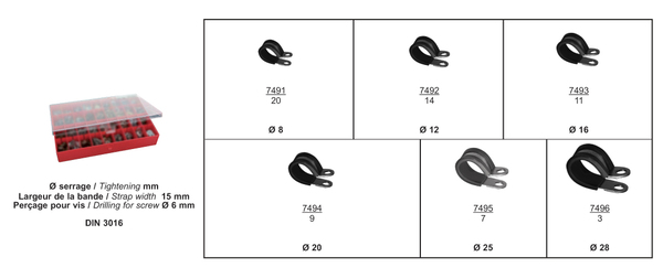 Assortiment, slangklem Restagraf 49