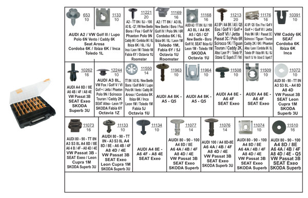 Assortiment, bevestigingsmiddelen Restagraf 58