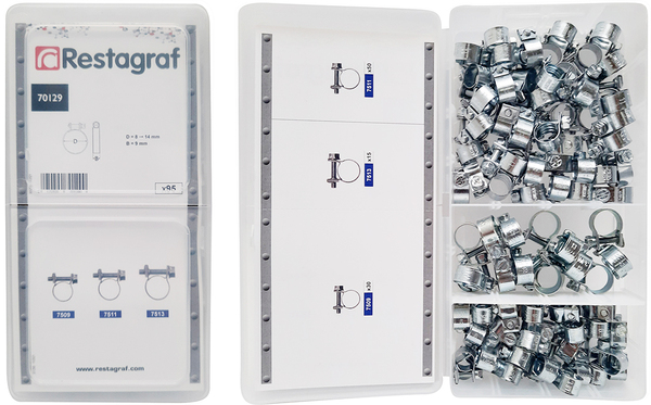 Assortiment, slangklem Restagraf 70129