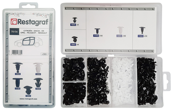 Assortiment, bevestigingsmiddelen Restagraf 70156
