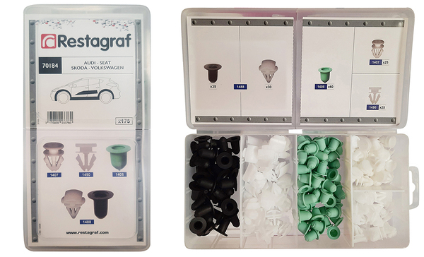 Assortiment, bevestigingsmiddelen Restagraf 70184
