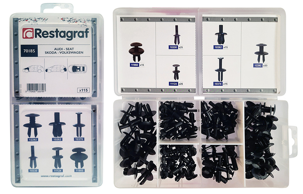 Assortiment, bevestigingsmiddelen Restagraf 70185