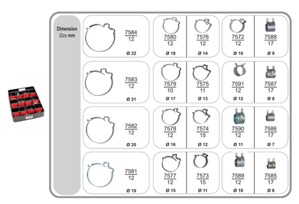 Assortiment, slangklem Restagraf 70444