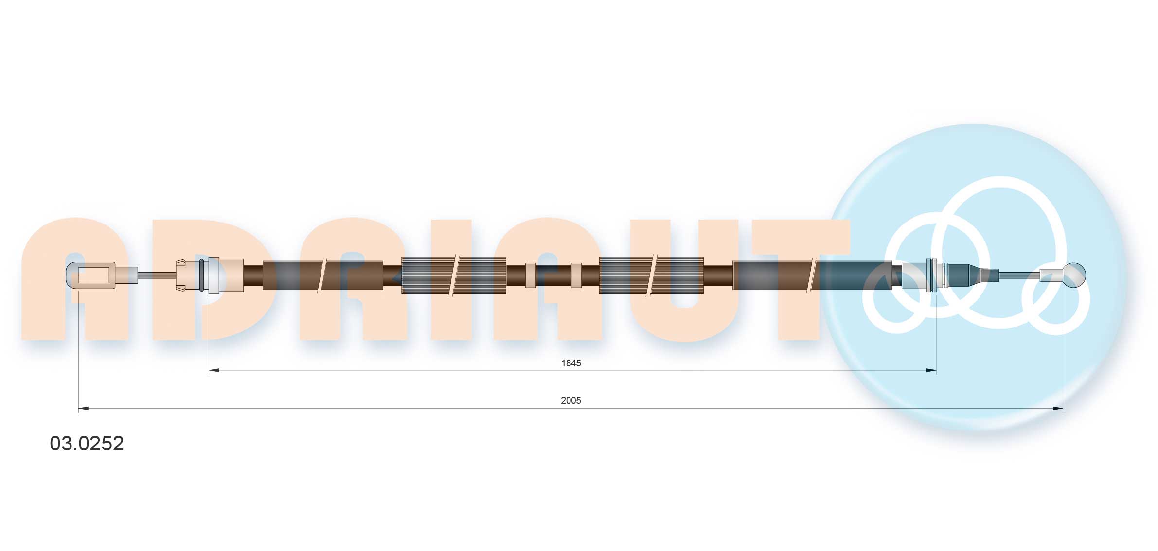 Handremkabel Adriauto 03.0252