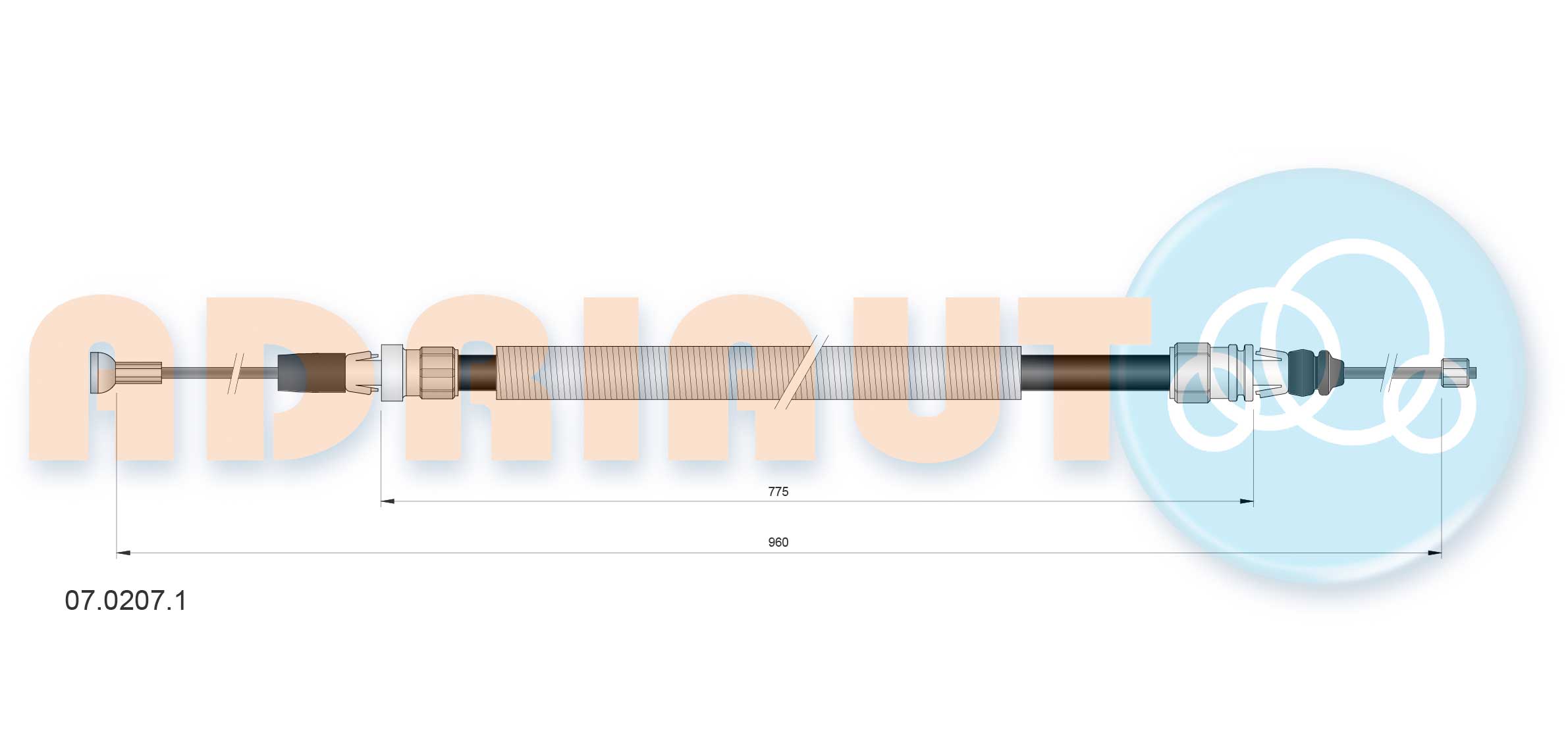Handremkabel Adriauto 07.0207.1