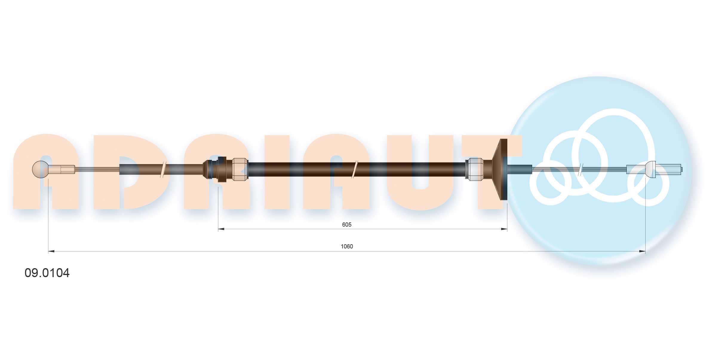 Koppelingskabel Adriauto 09.0104