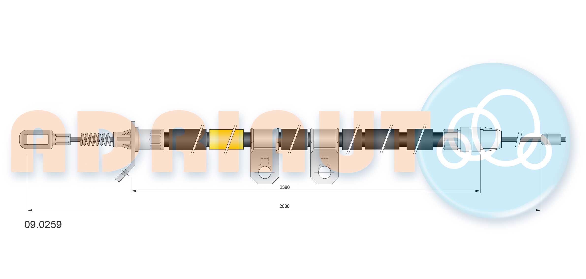 Handremkabel Adriauto 09.0259