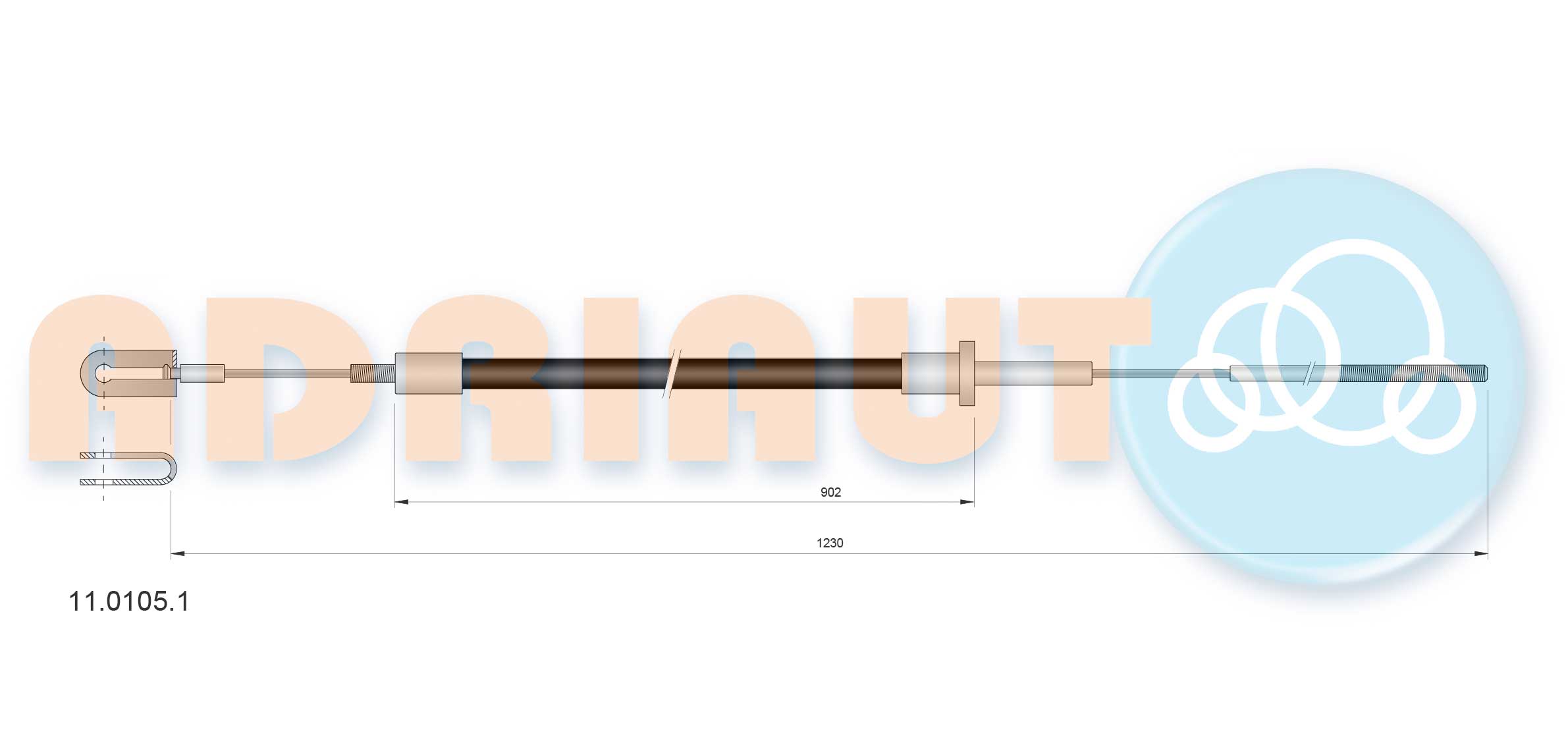 Koppelingskabel Adriauto 11.0105.1