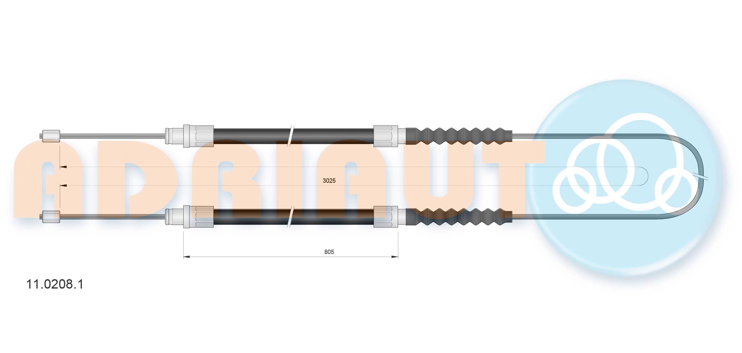 Handremkabel Adriauto 11.0208.1