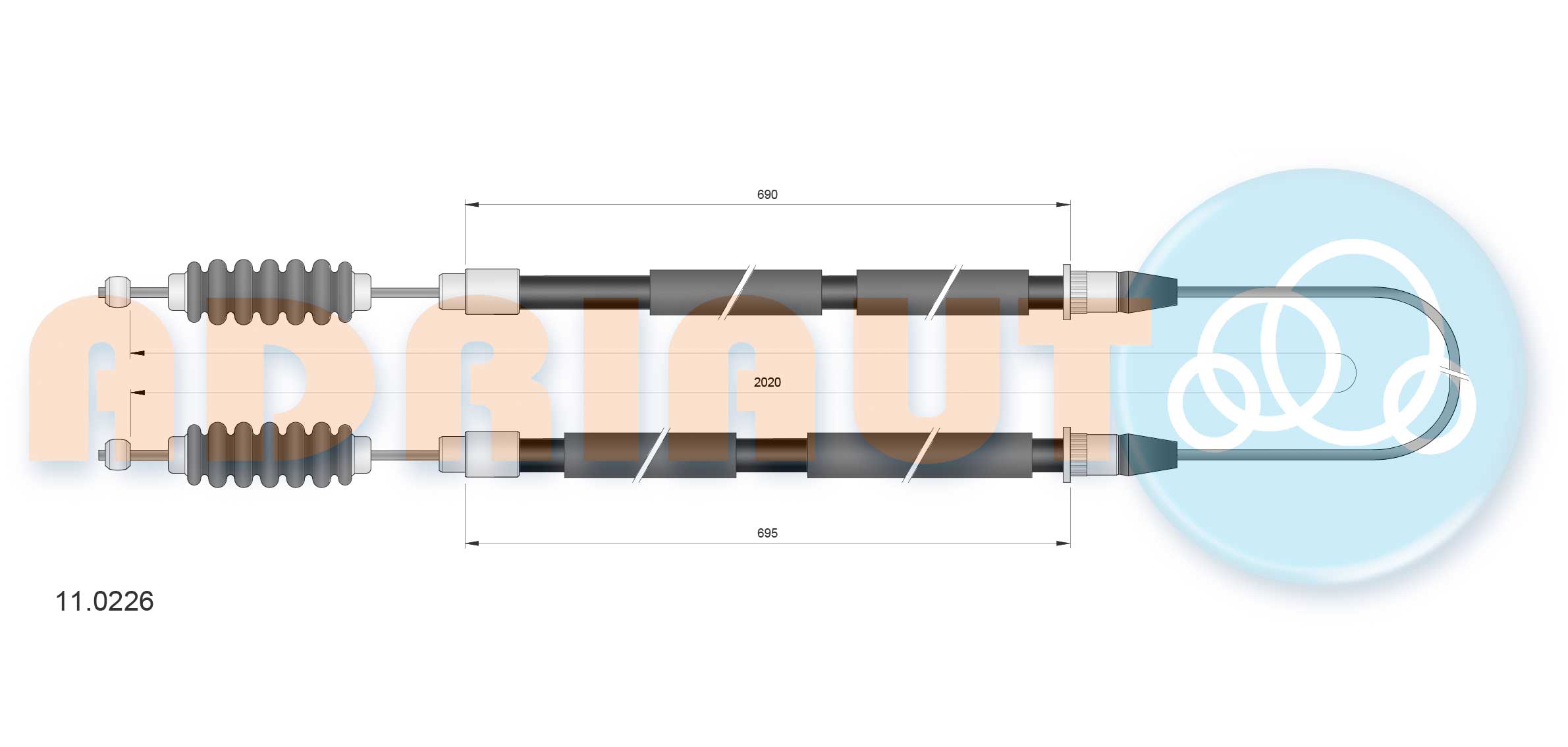 Handremkabel Adriauto 11.0226
