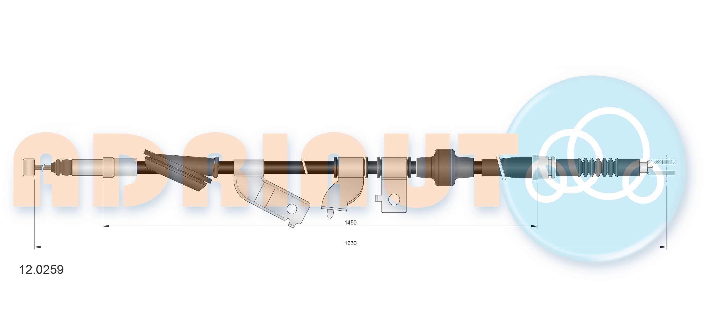 Handremkabel Adriauto 12.0259