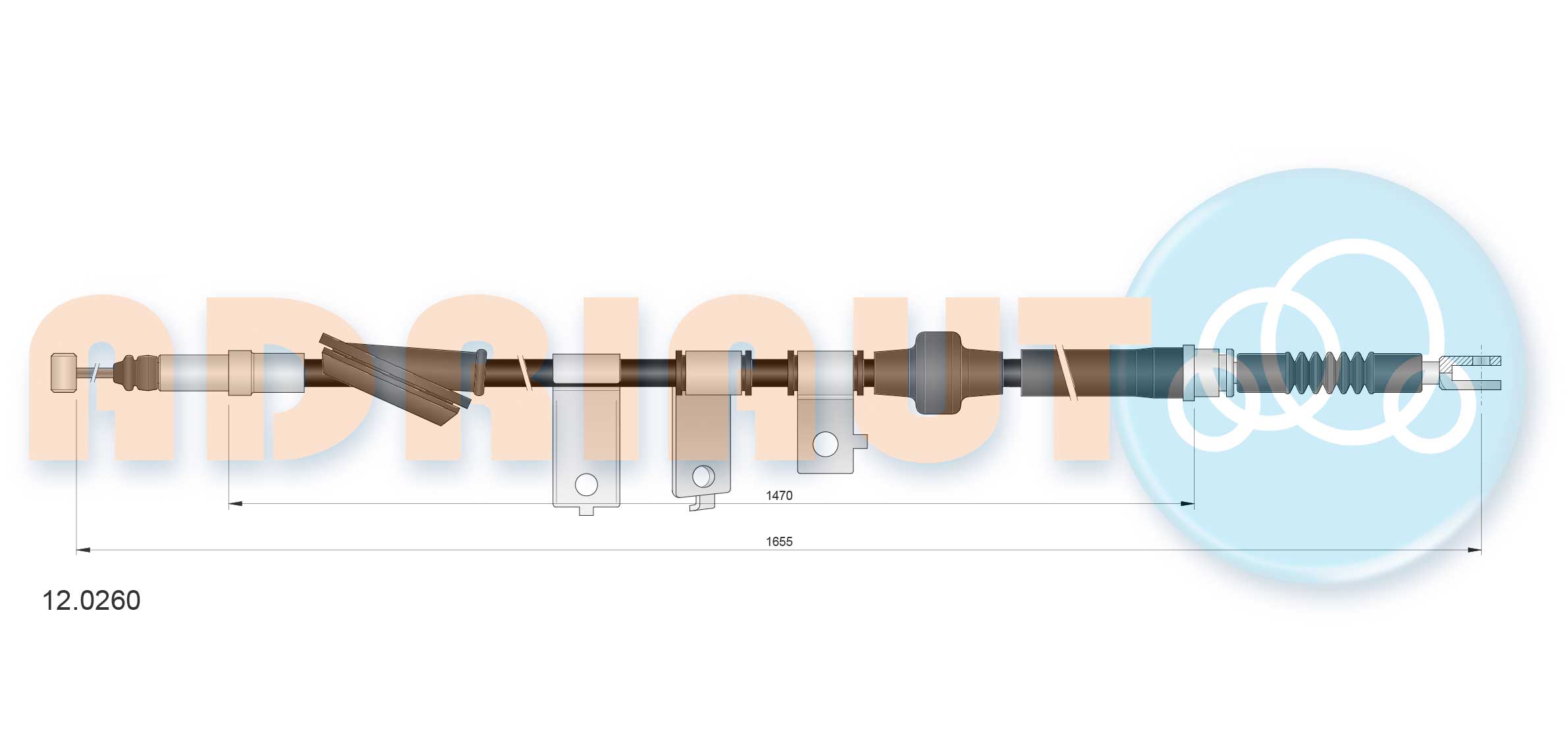 Handremkabel Adriauto 12.0260