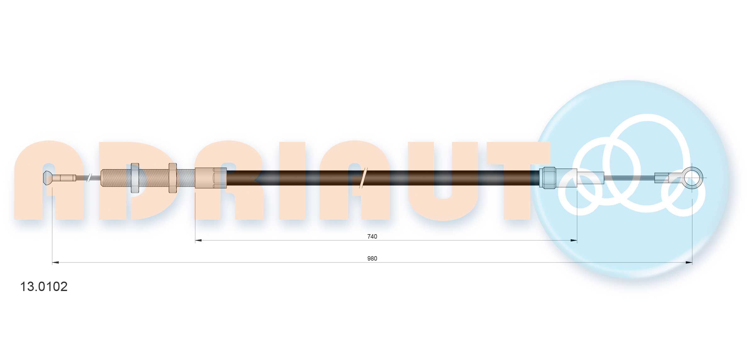 Koppelingskabel Adriauto 13.0102