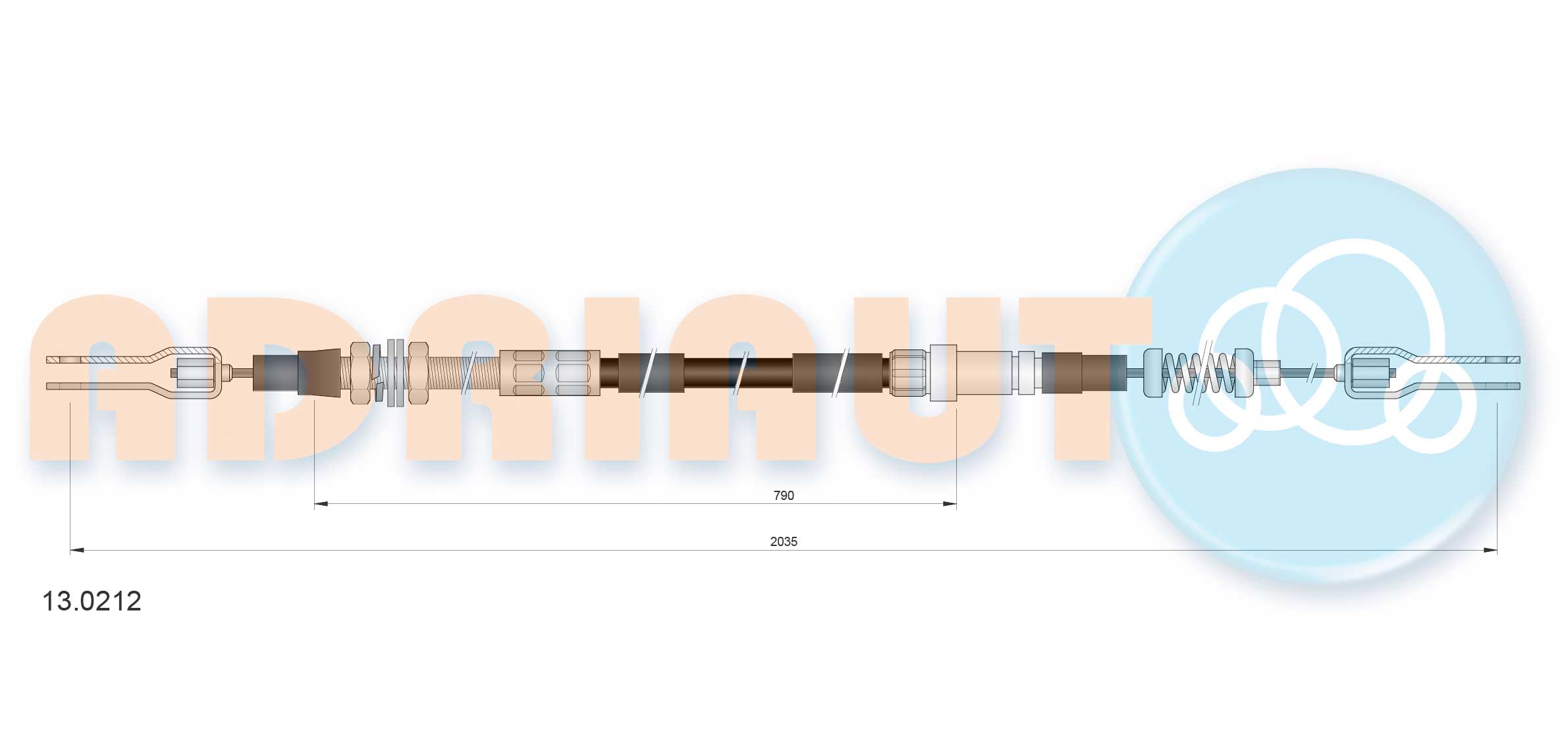 Handremkabel Adriauto 13.0212