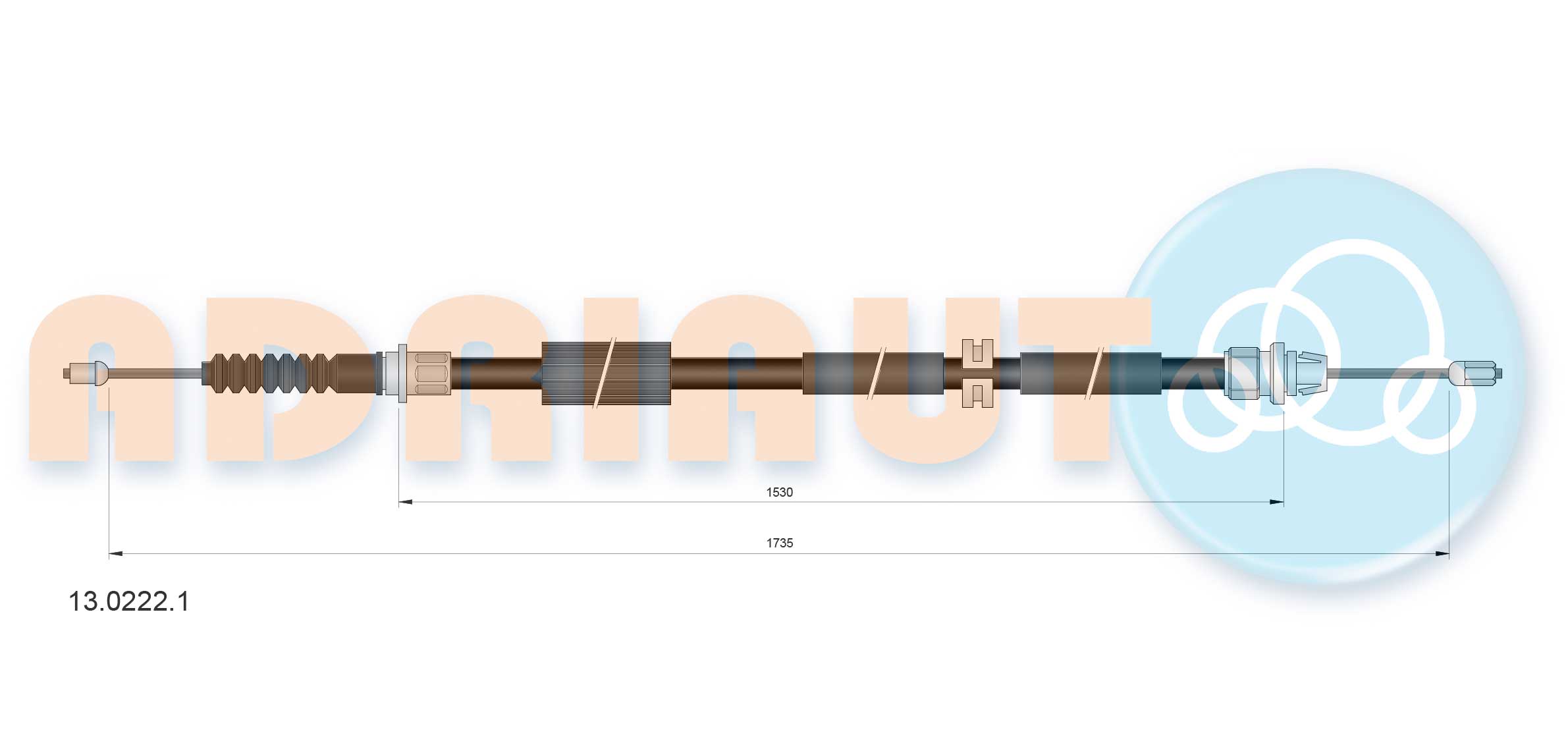 Handremkabel Adriauto 13.0222.1