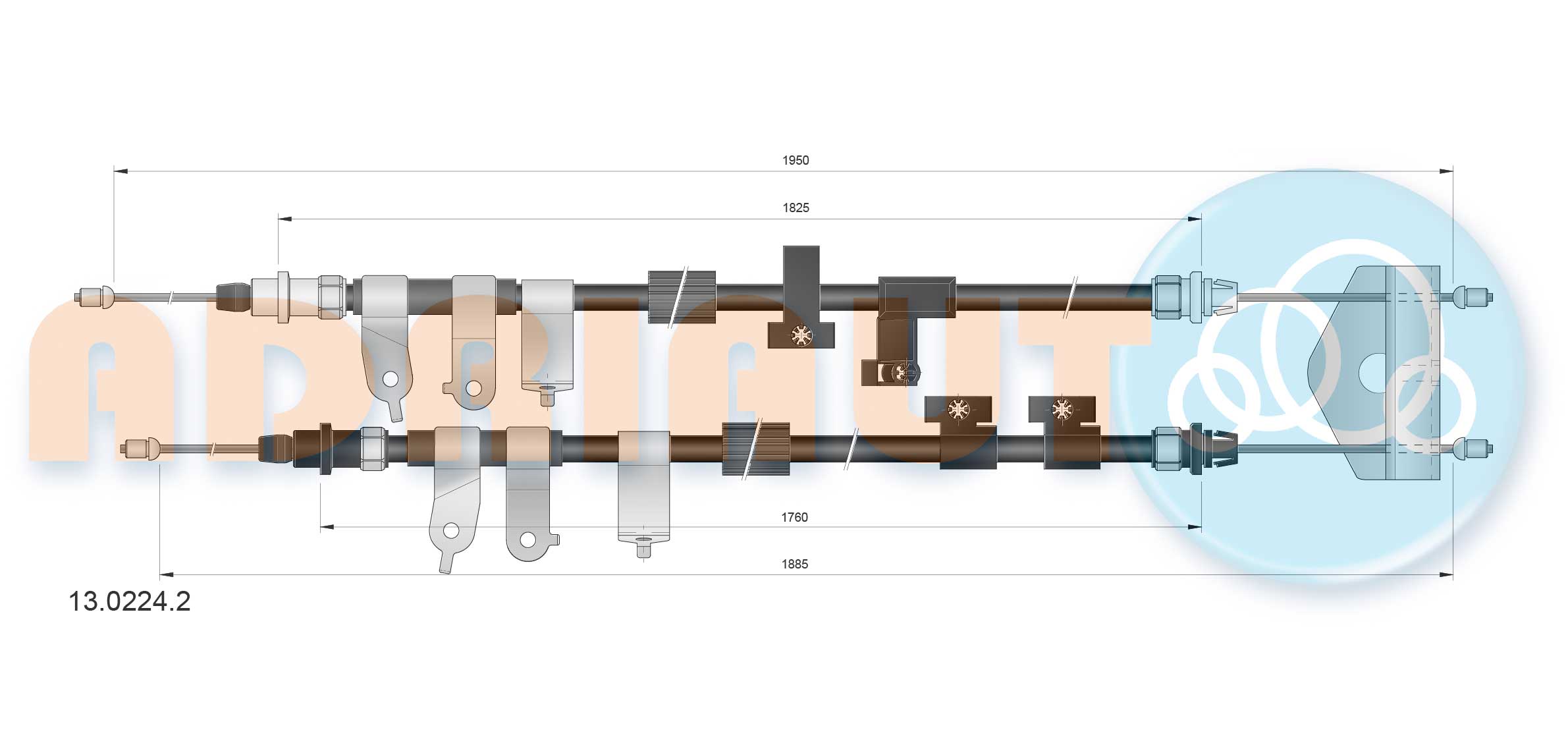 Handremkabel Adriauto 13.0224.2