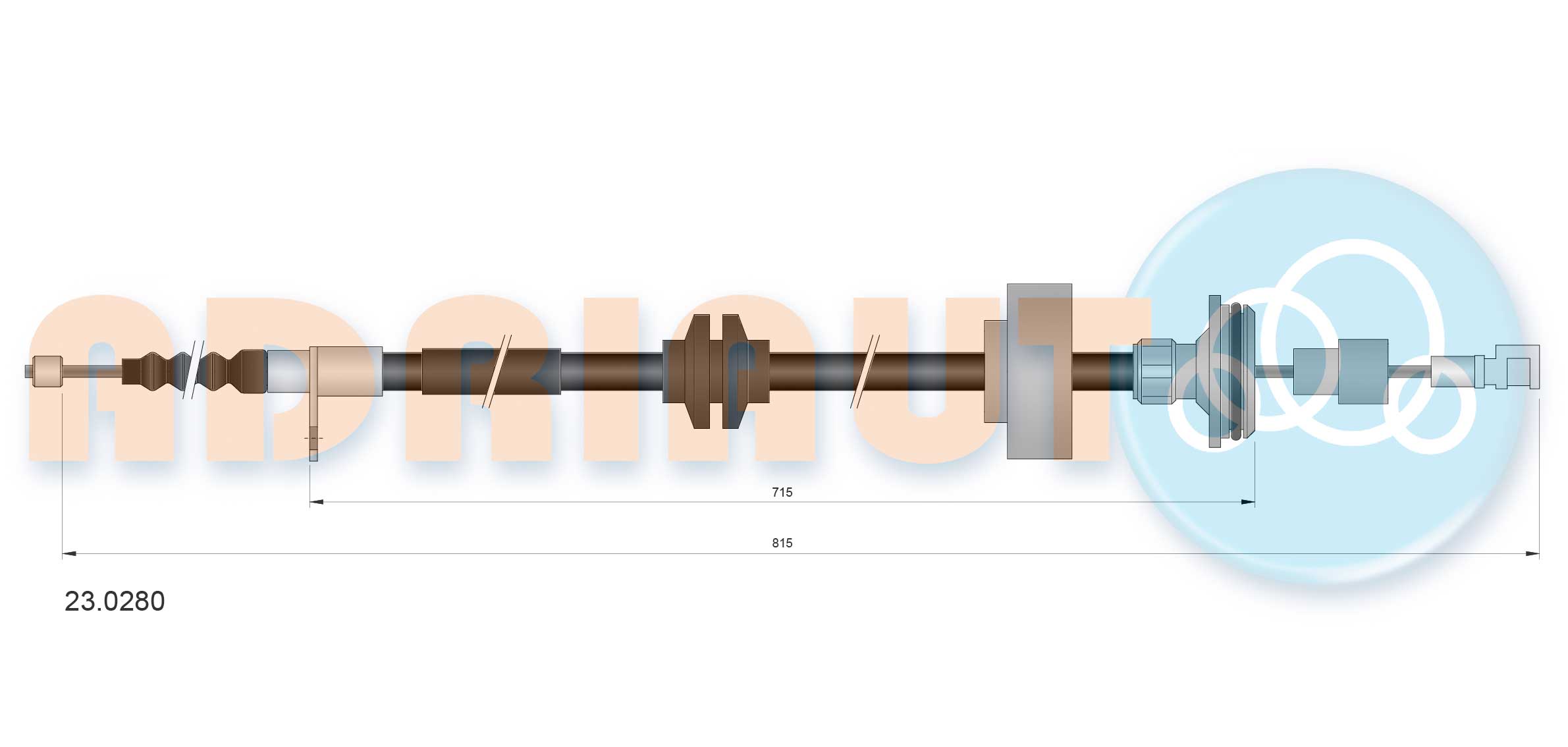 Handremkabel Adriauto 23.0280