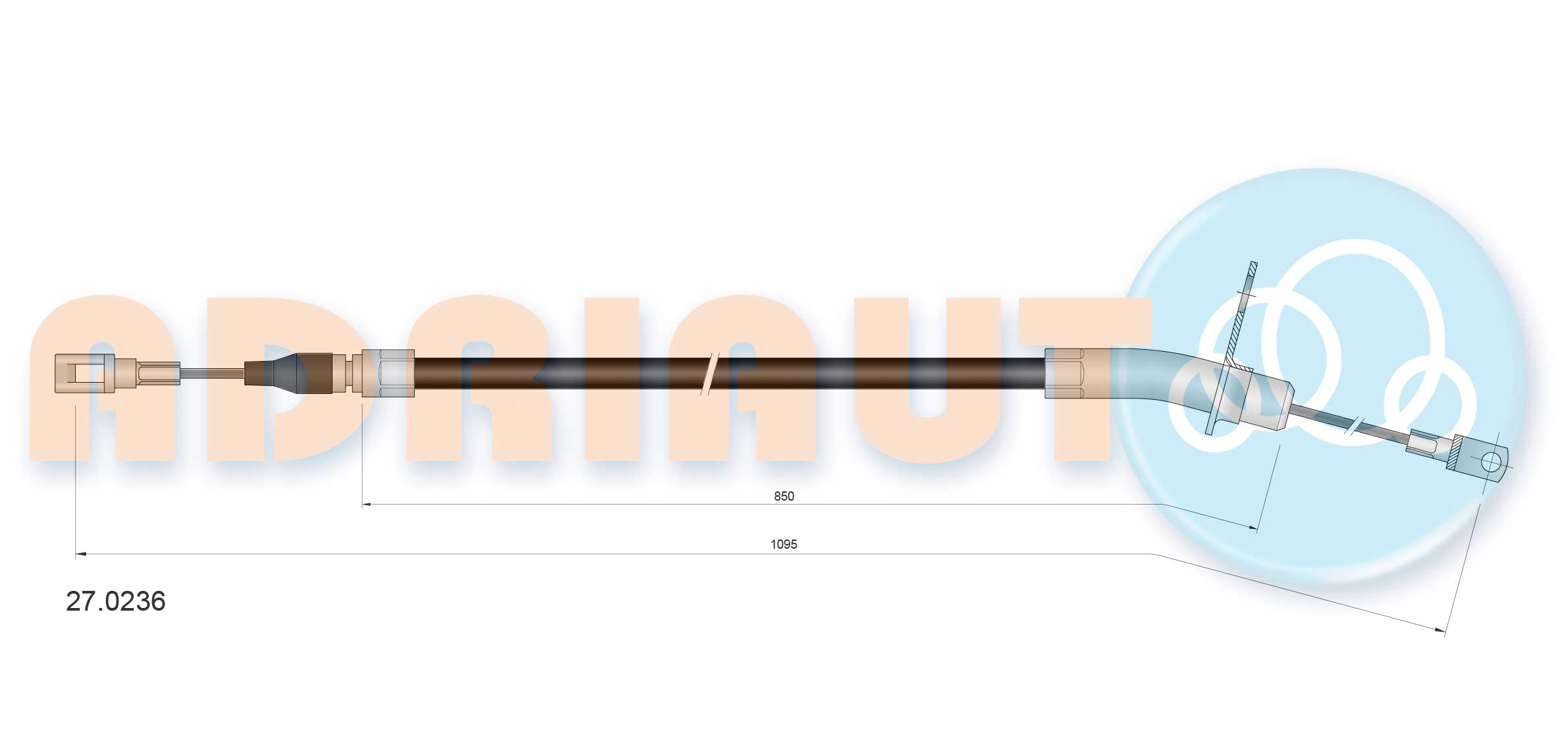Handremkabel Adriauto 27.0236
