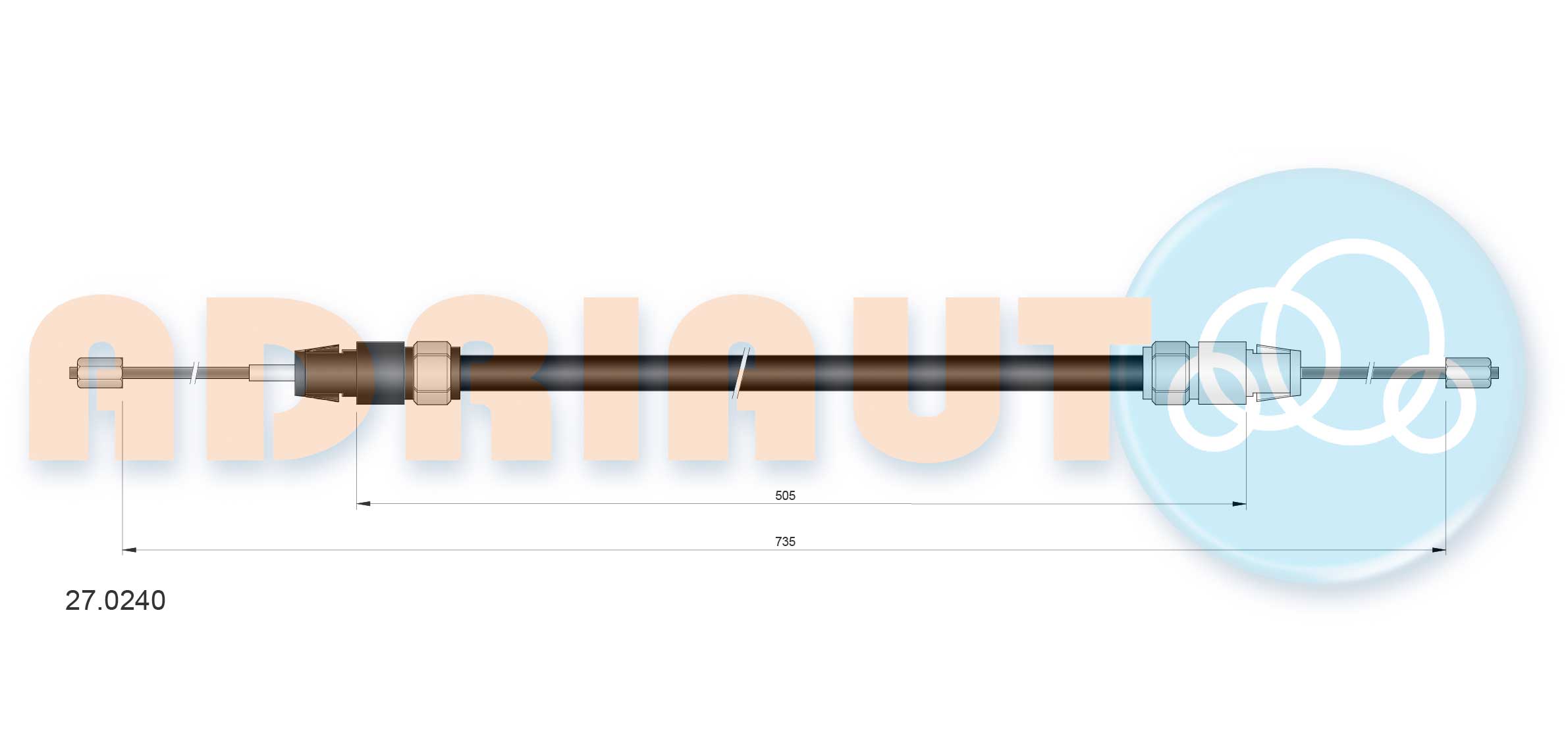 Handremkabel Adriauto 27.0240