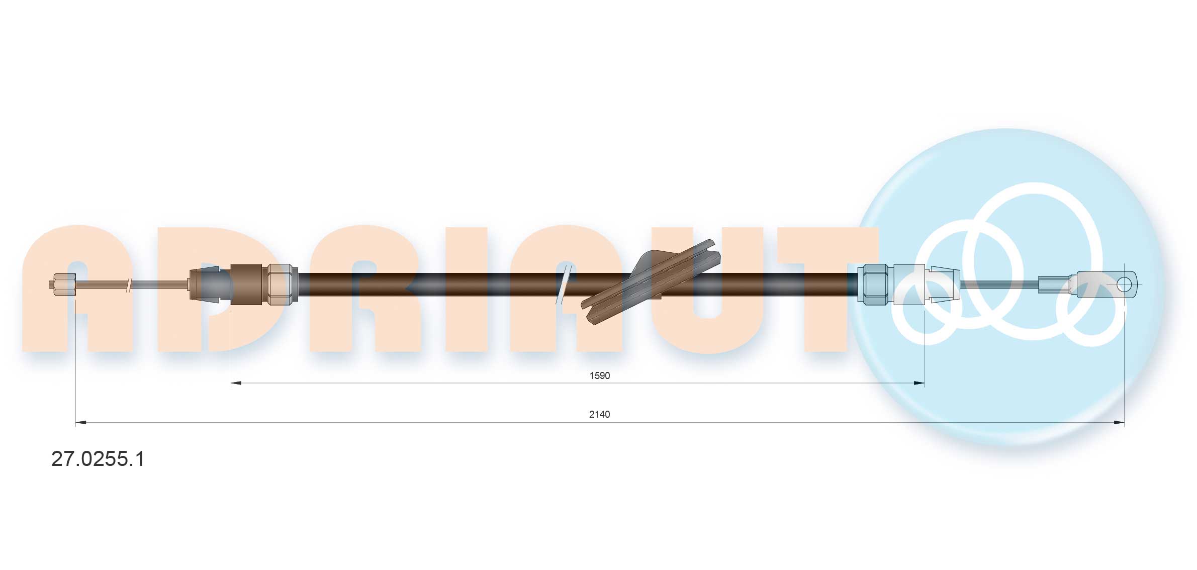 Handremkabel Adriauto 27.0255.1