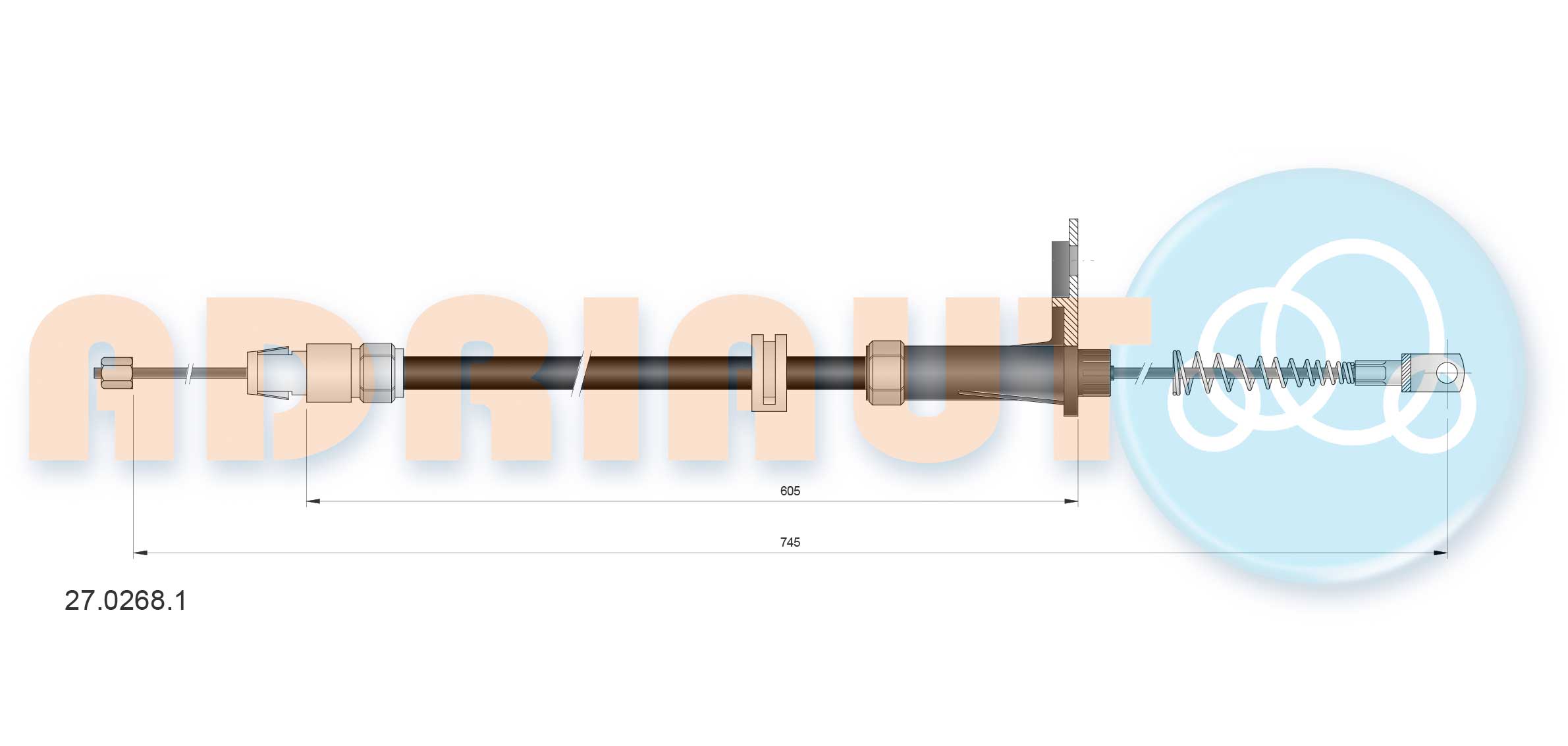 Handremkabel Adriauto 27.0268.1