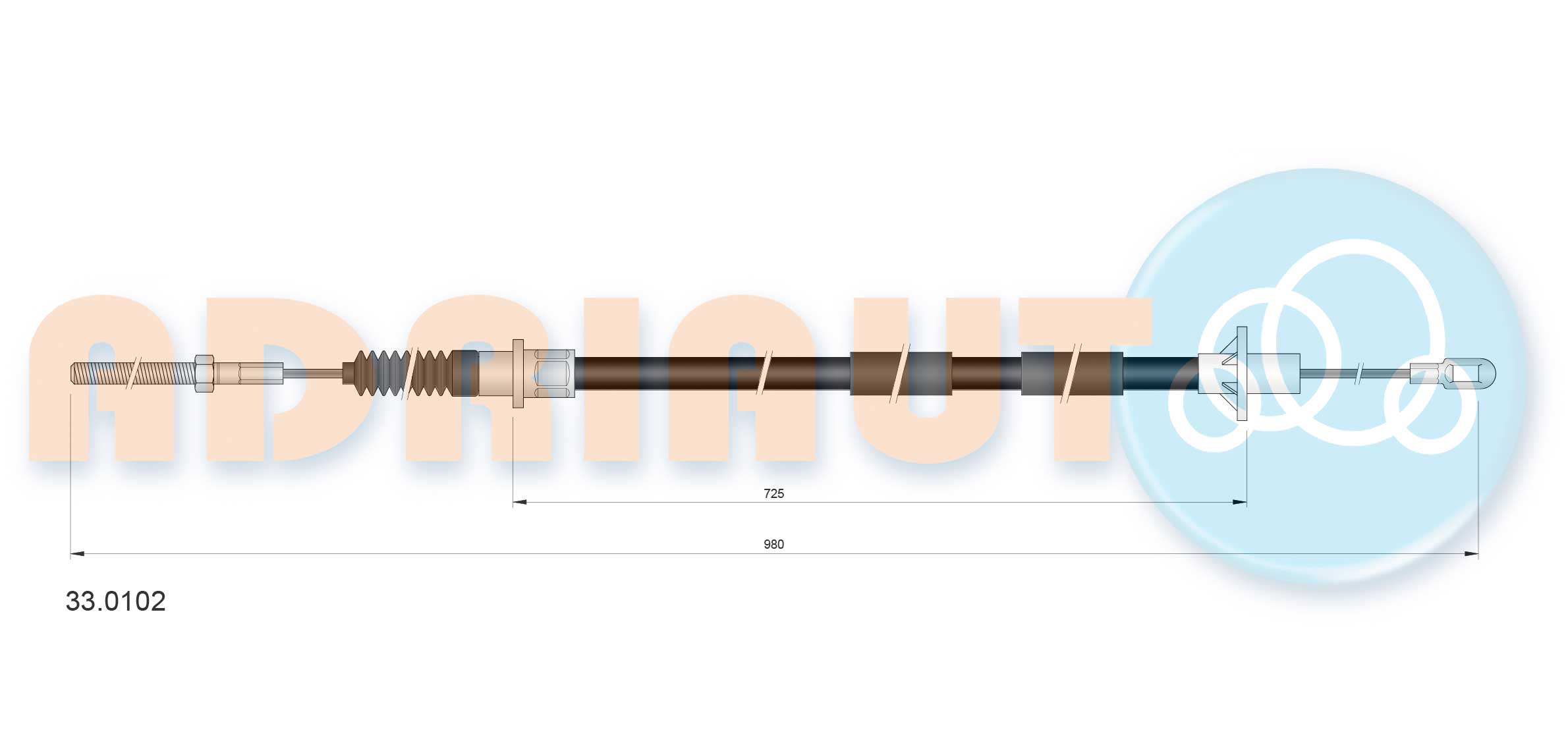 Koppelingskabel Adriauto 33.0102