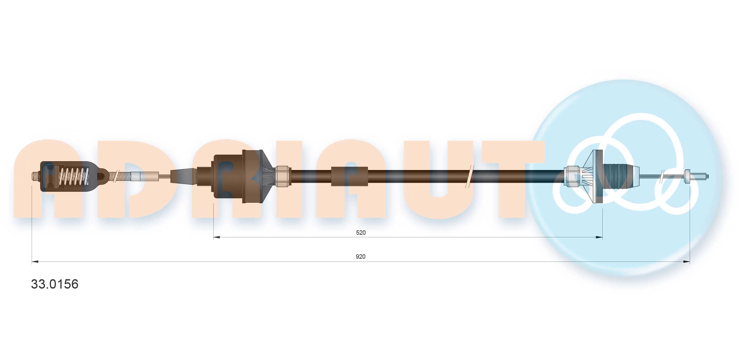 Koppelingskabel Adriauto 33.0156