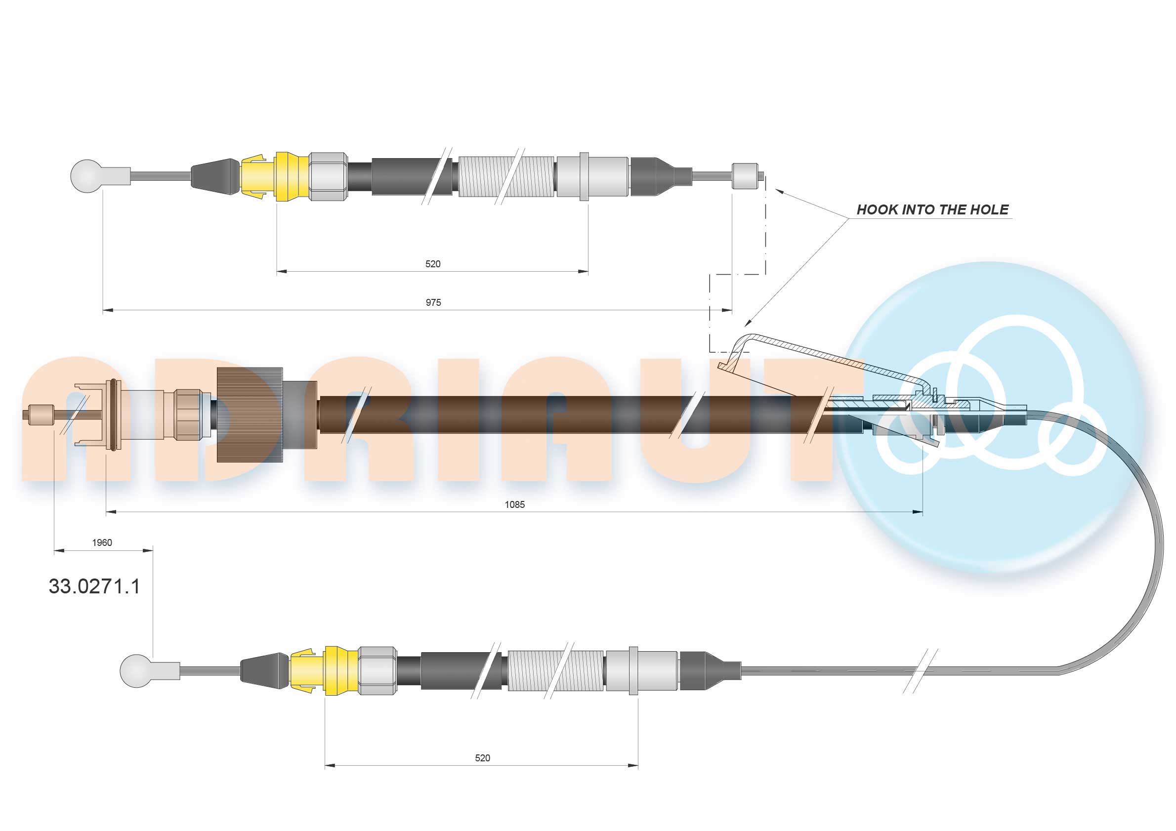Handremkabel Adriauto 33.0271.1