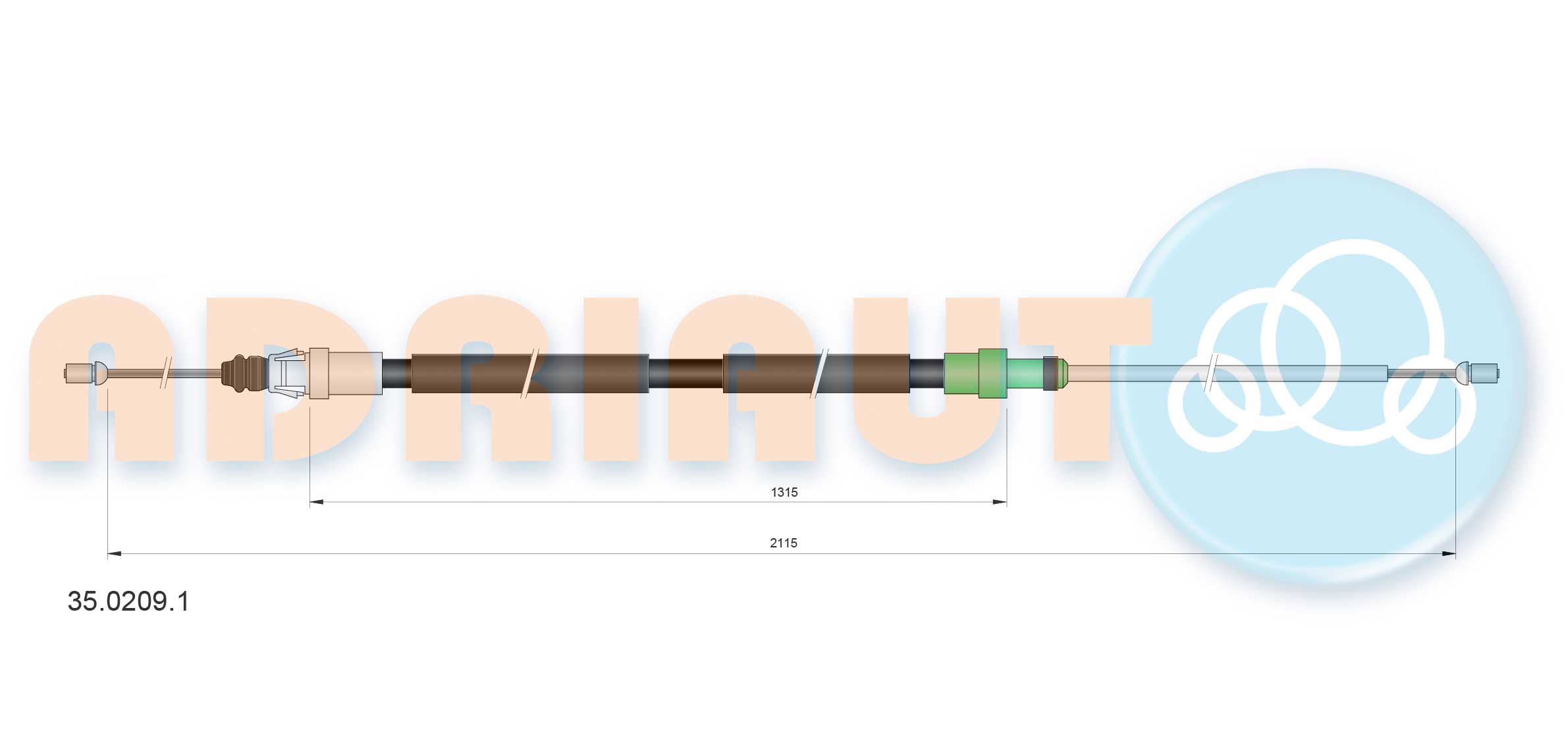 Handremkabel Adriauto 35.0209.1