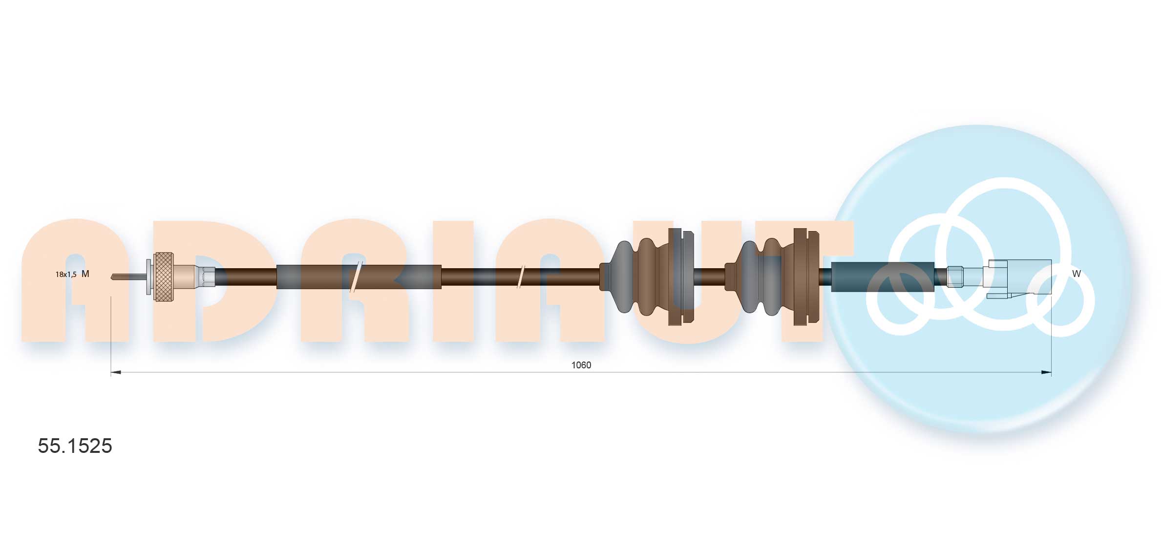 Kilometertellerkabel Adriauto 55.1525