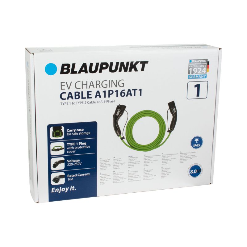 Blaupunkt Blaupunkt Laadkabel Elektrische Auto Type1>2 16A 1ph A1P16AT1 0270001