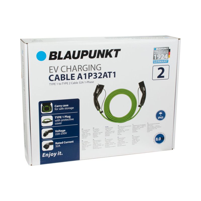 Blaupunkt Blaupunkt Laadkabel Elektrische Auto Type1>2 32A 1ph A1P32AT1 0270002