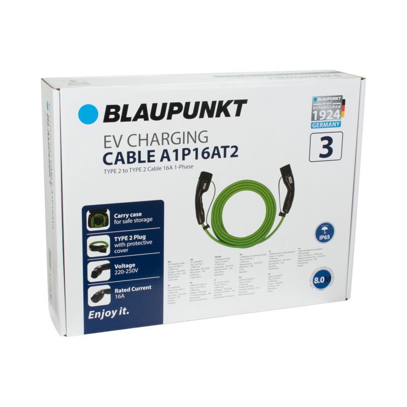 Blaupunkt Blaupunkt Laadkabel Elektrische Auto Type2>2 16A 1ph A1P16AT2 0270003