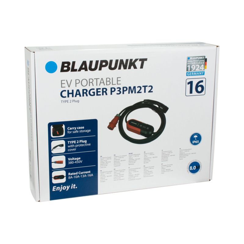 Blaupunkt Blaupunkt 400V Draagbare Lader Type 2 Elektrische Auto 3 Fase 8-16A 0270061