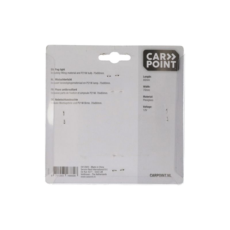 Carpoint Mistachterlicht 70x80mm 12V e4-47333 0413920