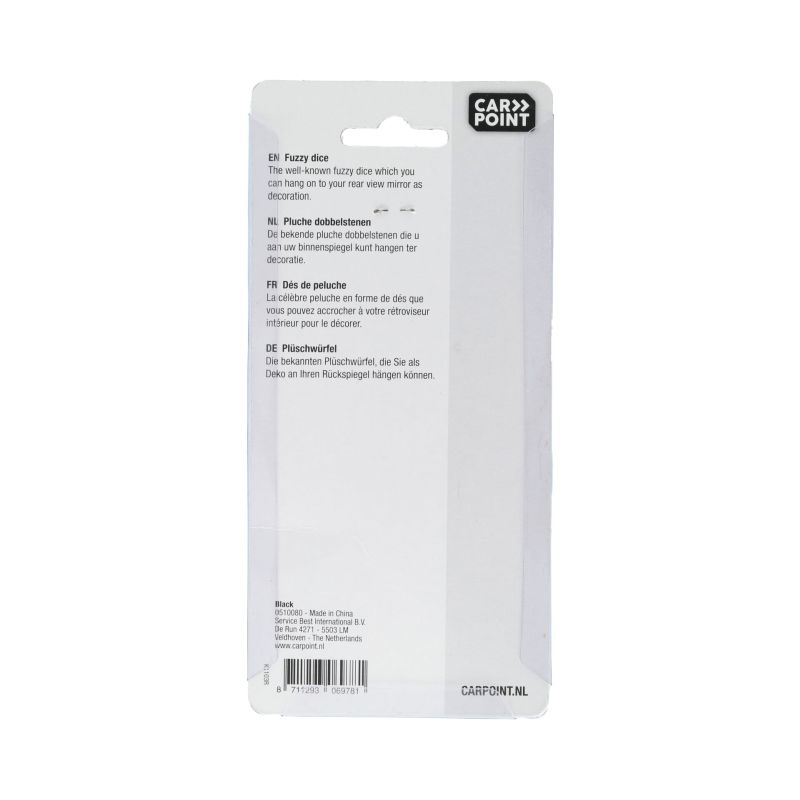 Carpoint Carpoint Pluche Dobbelstenen Zwart 0510080