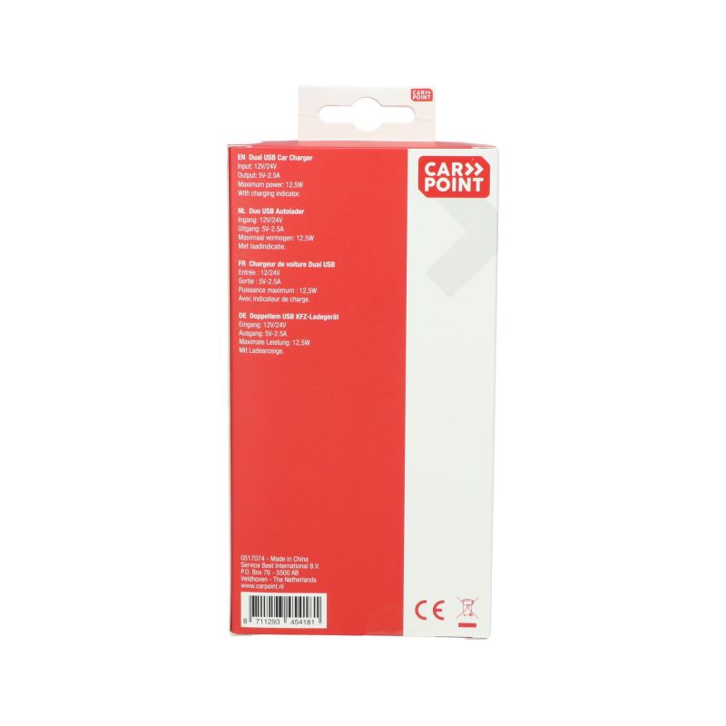 Carpoint Carpoint 12/24V Duo USB Autolader 2.5A 0517074
