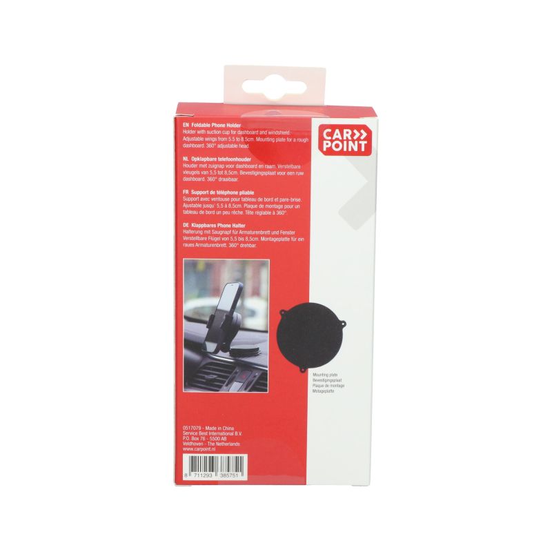 Carpoint Carpoint Draagbare Opklapbare Smartphone Houder Klem Rond 0517079