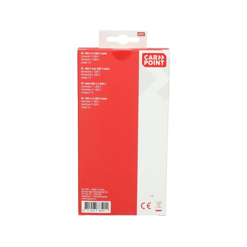 Carpoint Carpoint USB-C >USB-C kabel 1 Meter 0517081