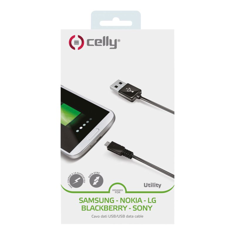 Celly Celly Datakabel micro USB 1 meter zwart 0517501